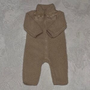 Carters Cozy Taupe Sherpa Baby One-Piece Romper